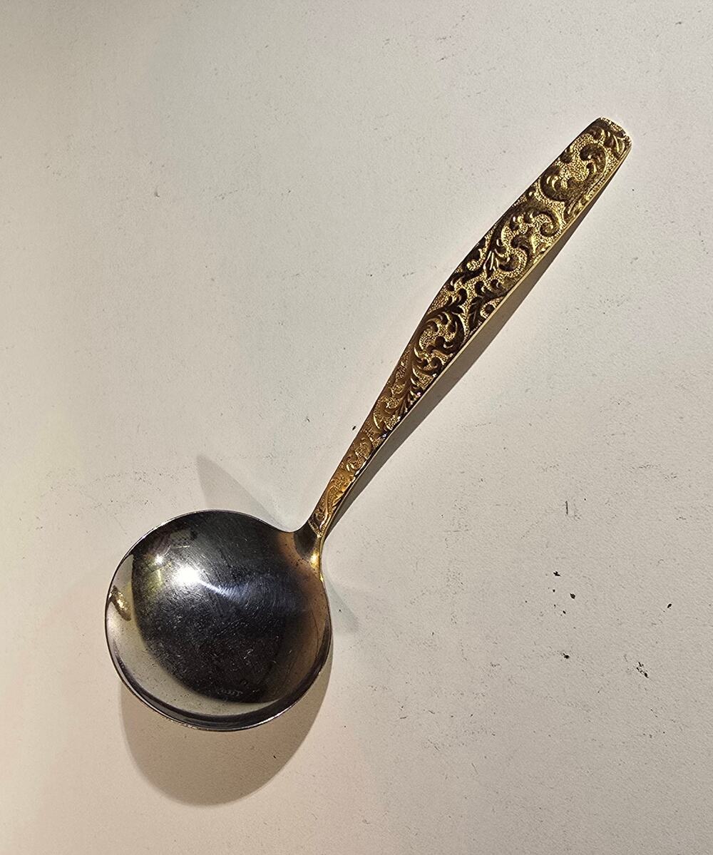 Americana Golden Heritage Gravy Ladle Gold Floral Handle Stainless spoon
